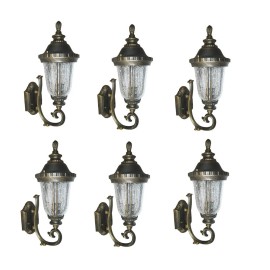 House Guard Hardware Multi-Pack Outdoor Cast Aluminum Lighting Fixture Lantern Wall Sconce BlackGold  - 6 PCS