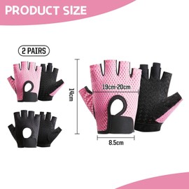 EOWVISN 2 Pairs Of Fingerless Gloves, Women'S Fitness Gloves, Men'S Half Finger Gloves, Outdoor Fitness Breathable Gloves, Women'S Weightlifting Gloves, Hand Protection Accessories