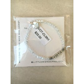 Little Words Project " VOTE " Beaded Stretch Bracelet Size S/M