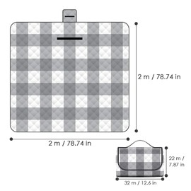 Picnic Blanket 200 x 200 cm Large Beach Blanket Large Waterproof Camping Blanket Outdoor Foldable Hiking Blanket With Handle Machine Washable for Camping Park Garden Beach Hiking and Family Fun