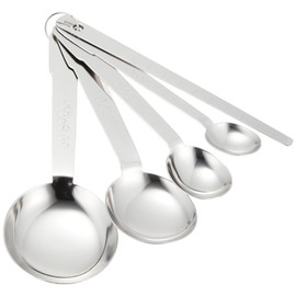 Kanda 052053 KD Measuring Spoons, Stainless Steel, Set of 4, Made in Japan with Spatula