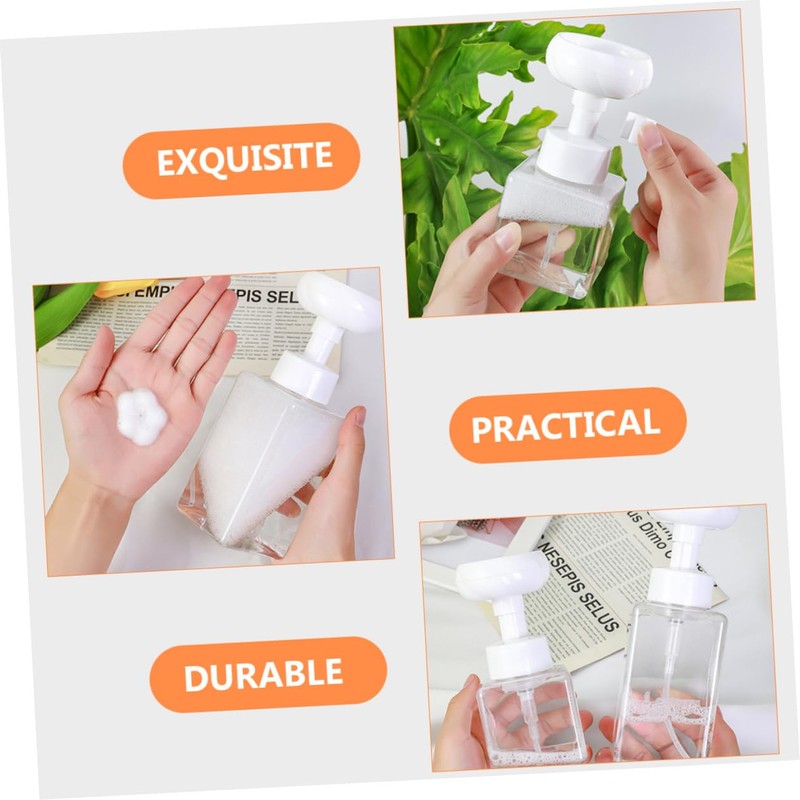 Baluue 2Pcs Refillable Foaming Soap Dispenser Pump Bottles for Kitchen