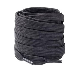 Boolavard 2 Pairs Premium Flat Shoe Laces for Sneakers, Shoelaces for Sneakers, Athletic Shoelaces 8mm Wide (Dark Grey, 120cm)