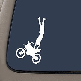 CMI Decals NI310 Moto X Rearseat Grab Dirt Bike Car Window Wall Laptop Decal Sticker | Premium White Vinyl | 5.5-Inches Tall by 3.7-Inches