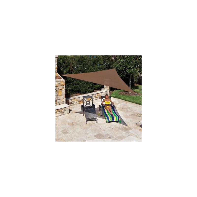 Coolaroo Ready-to-Hang Triangle Shade Sail Canopy, Mocha, 13 Feet