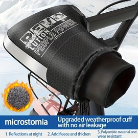 2pcs Motorcycle Handlebar Gloves Winter Windproof Cold-proof Warmer Handlebar Mitt Muffs Bike Gloves Reflective Strip for Cold Weather Riding Cycling Winter Protection - Colour: Small-caliber