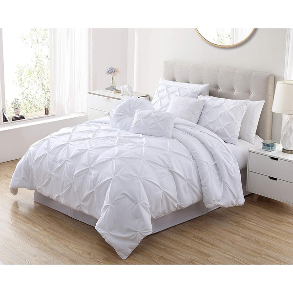 Chezmoi Collection Sydney White Comforter Set Extra Wide King Size