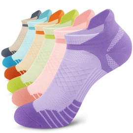 Iseasoo 6 Pack Ankle Compression Socks Support for Men & Women,Low Cut Sock for Running, Athletic Sports & Circulation(L/XL)