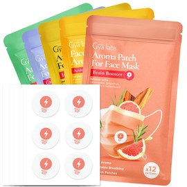 Gya Labs Combo Pack Aroma Stickers for Masks - 100% Pure Natural Essential Oils Aromatherapy Stickers to Freshen Breath for Face Masks and Pillows, 5 Packs of 60 Patches