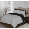 Ev Dekor® Duvet Cover Set Single Grey Black - Soft