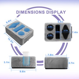 Nisdoing 4 Hole Couch Cup Holder Tray, Cup Holder for Bed Suitable for Cup Holders on Sofas, beds, Camping, RVs, Cars, and Beaches.Gray