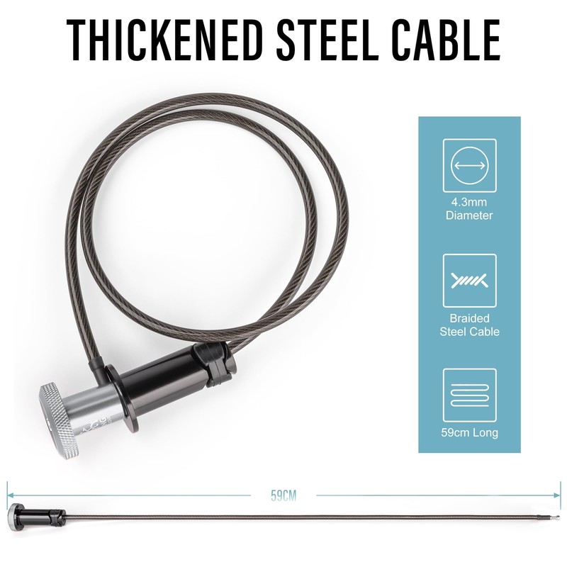 KONG MING CAR Cable Lock Bicycle Lock - Hidden Handlebar