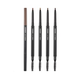 COSNORI Slim Eyebrow Pencil 03 Dark Choco - 2mm Micro-Fine Pencil Brow with Brush, Natural-Looking Brows, Long Lasting & Waterproof, Micro-Slim, Soft drawing, 0.005oz (0.13g)