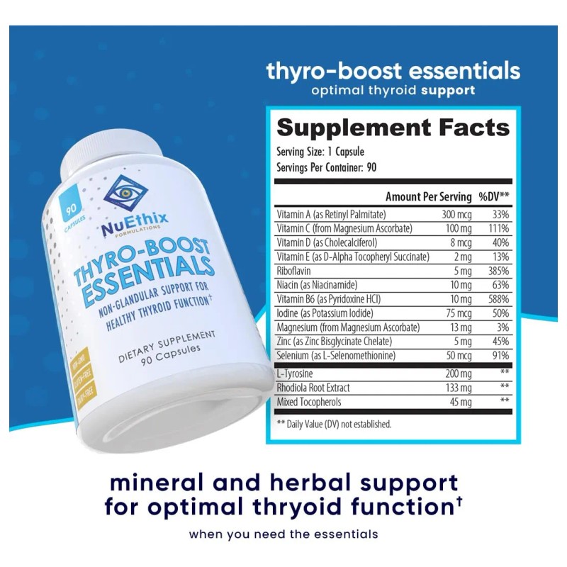 Nuethix Thyro-boost Essentials 90 Cpsulas Apoyo Tiroideo