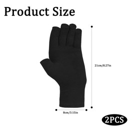 2 Pcs Arthritis Gloves,Open Fingertip Compression Gloves, Unisex Fingerless,Applicable To Relieve Arthritis Pain And Swelling, Warmth, Increase Bad Blood Circulation（Black and Grey）
