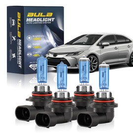 KINGSOFE Vehicle Halogen Headlight Bulbs Fit For Toyota Corolla 1993-1997, 9005 High Beam and 9006 Low Beam Combo, Super Bright 6000K White Light High Performance Halogen Light Bulbs,Pack of 4