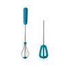 Lekue Express Mixing Kit Set Includes 2 Interchangable Whisks, Blue
