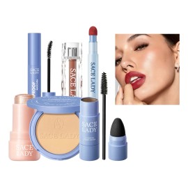 Sace Lady 6pcs Maquillaje Mascara Pestañas, Labial, Gel Ceja
