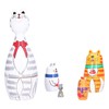 5Pcs Nesting Dolls Kit Innovative Cartoon LongNecked Cat Ornament Wooden