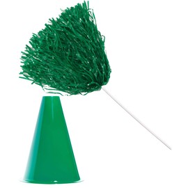 Anderson's Green Pom Poms and Megaphones Set, 24 Pieces, Plastic Megaphones, Sports Fan Gear, Football Game, Cheerleader Accessories, Holidays