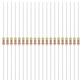 YOKIVE 200 Pcs 1/4W (0.25 Watts) 20 Ohm 5% Carbon Film Resistor, Carbon Film Single Fixed Resistor | Great for DIY Electronic Devices, Circuit Boards, Sensors