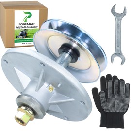 POSEAGLE Pre-Greased 1001046 Spindle Assembly with 92852MA Spindle Pulley Replaces Murray 492574MA, 092574, 94129MA, 092852MA for Murray 38 Inch Cut Lawn Tractors