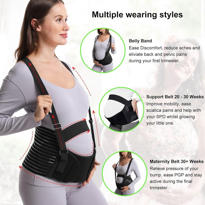 BYVCUI 5 in 1 Pregnancy Support Belt, Pregnancy Seat Belt