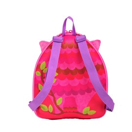 okiedog wildpack 80079 Backpack in 3D-Design with Plush Ears OWL, Pink