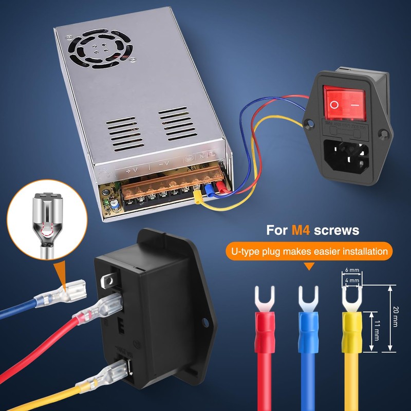 Nilight 2Pcs Switch Power Socket 10A 250V AC Power Socket