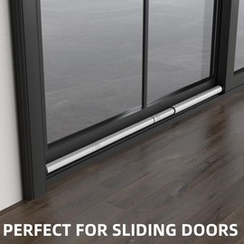Sliding Door Security Bar Inside 17.7-50.5 Inches Adjustable Patio Glass Door Security Bars Window Dowel Security Bar Stopper for Home Apartment Safety White (2, White)