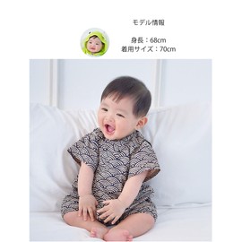 SEIWARAKU HF42 Baby Boys Girls Yukata Jinbei Romper Coverall Japanese Pattern Summer Baby Floral Print Baby Clothes Romper Short Sleeve Open Front Children's Clothing Cotton Festival Fireworks Display