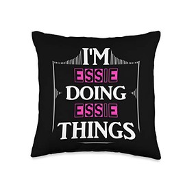 I'm Essie Doing Essie Things Funny Name Gift Black Throw Pillow