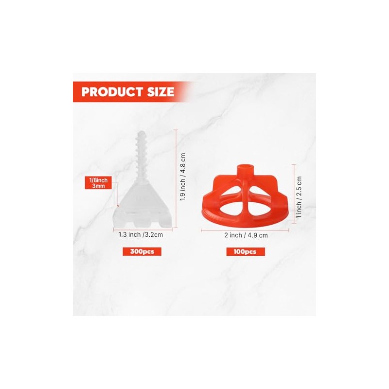 DGSL Tile Leveling System 1/8", 300 Pcs Tile Spacers and