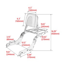 FENGREN Motorcycle Passenger Detachable Backrest Sissy Bar with Luggage Rack For Kawasaki Vulcan S 650 VN650 EN650 S650 EN650d 650cc 2015-2023