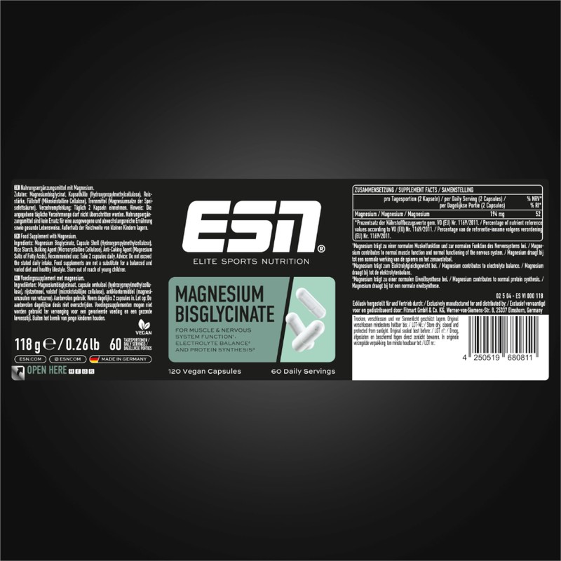 ESN Magnesium Caps, 120 Kapseln, 194 mg Magnesium pro Tagesportion