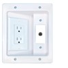 RiteAV 3.5mm Recessed Wall Plate Cable Concealer Management Kit with