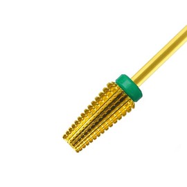 5 in 1 Professional Carbide Nail Drill Bit Remove Acrylic Gels Nail Remaining Polishing Uneven Nail Surface 3/32 inch Shank Two Way Rotate Cuticle Manicure Pedicure Home Salon Tools (Gold Coarse)