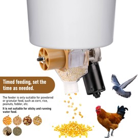 PKNYBZH Timed Automatic Chicken Feeder and Duck Feeder, Timed Poultry Feederer Great for Chickens, Ducks, Geese, Pigeons, Dogs, Fish, Cats