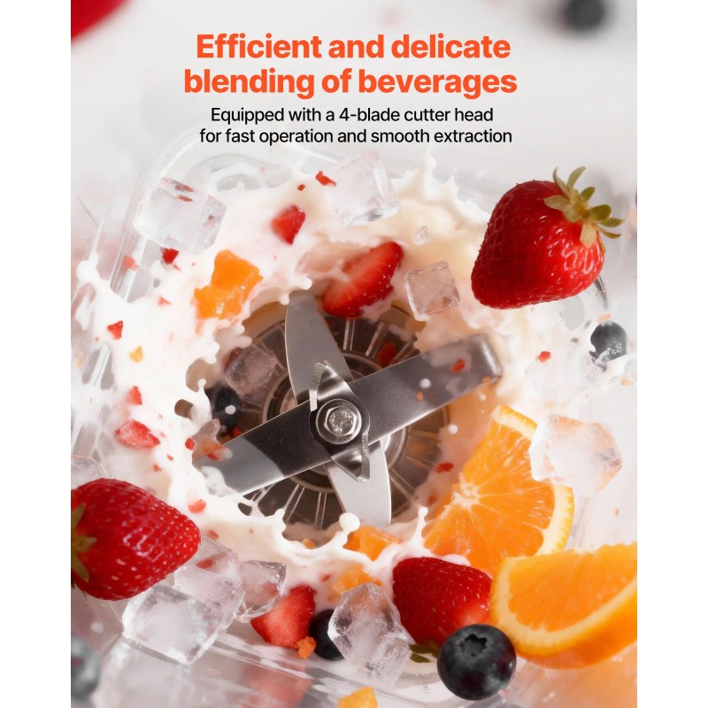 Professional 2200W 26000RPM Blender 68 oz Shield Self-Cleaning Speed Kitchen