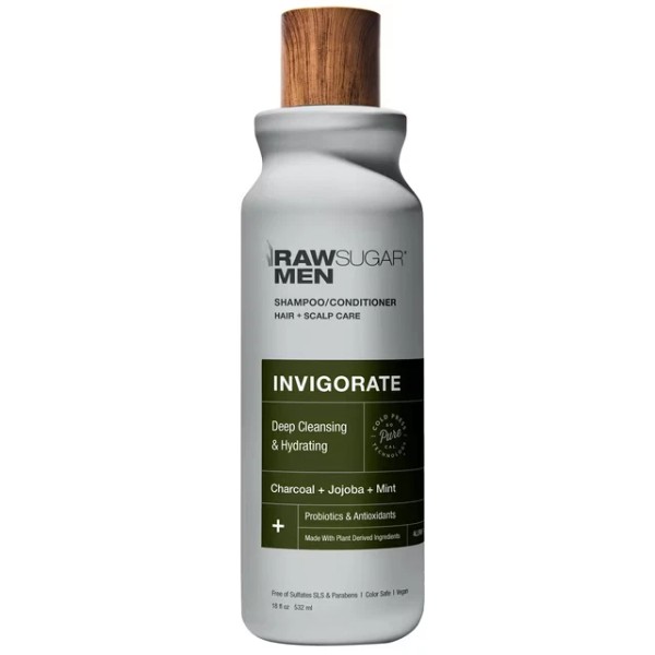Raw Sugar Men's Invigorate 2-in-1 Shampoo & Conditioner with Charcoal,
