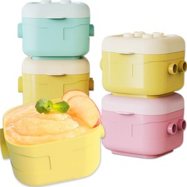 Contenedores de Alimentos para Bebés,Contenedores Apilables de Almacenamiento de Alimentos,Atrapador de Aperitivos de 127 ml,para Microondas y Lavavajillas (3)