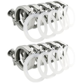 Beduan 1.5" Sanitary Tri Clamp 304 Stainless Steel Single Pin Heavy Duty Tri Clamp Clover with Wing Nut for Ferrule TC 1.5" (10 Pack, 1.5 Inch)