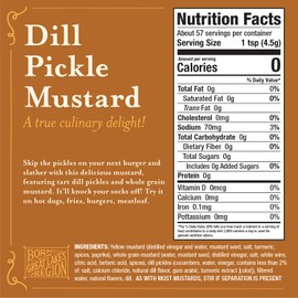 Brownwood Farms Flavored Mustard, Made in Small Batches, Sweet, Hot, Creamy and Delicious, From the Great Lakes Region (Dill Pickle, 10 Ounce)