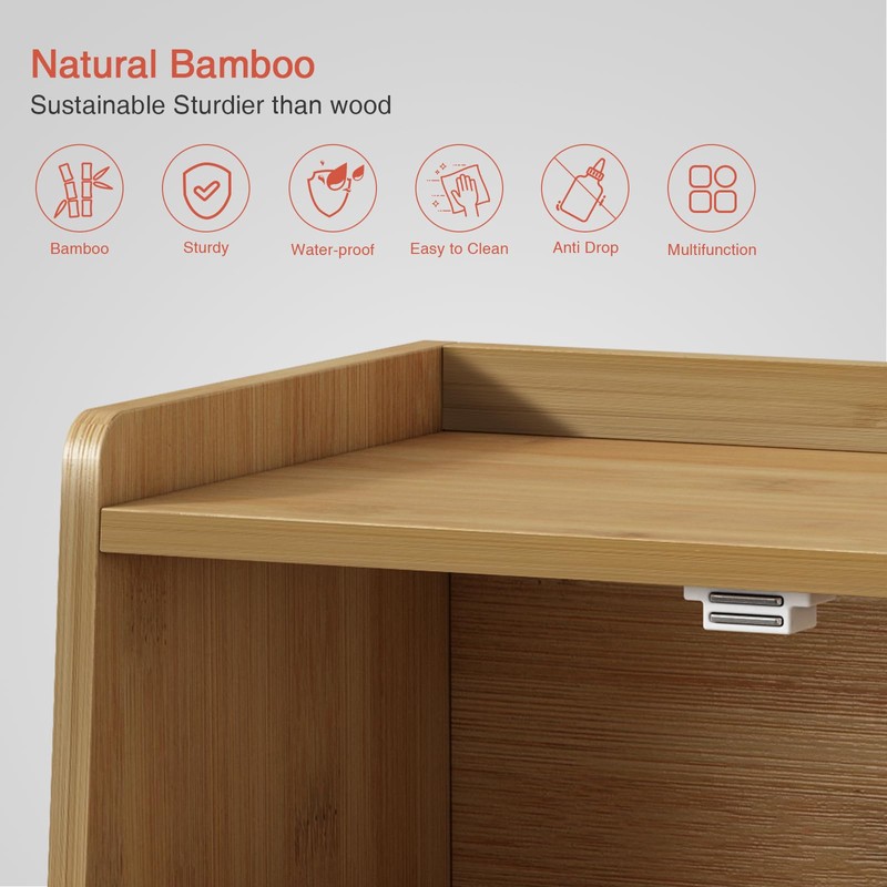 Goozii Wood Bread Box for Kithcen Countertop, Rustic Breadox Storage
