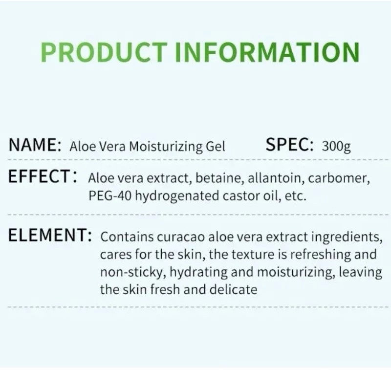 Organic Aloe Vera Gel 99% Natural 300ml
