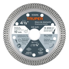 Disco De Diamante 4 1/2'' Corte Porcelanato Truper DID-645
