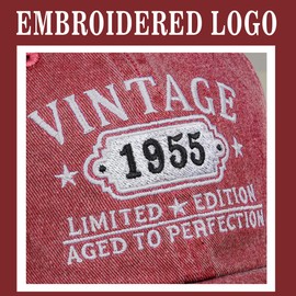 70th Birthday Gifts for Women Man Vintage 1955 Baseball Cap Meaningful Gifts Ideas Red