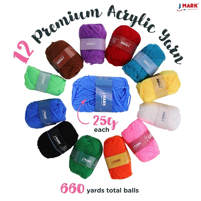 J MARK Acrylic Crochet Kit for Beginners – Premium Crochet