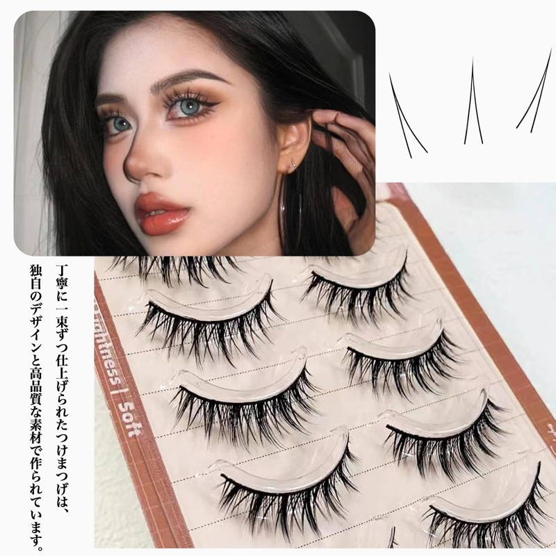 MAEXUS False Eyelashes, 5 Pairs, Thick False Eyelashes, For Actresses