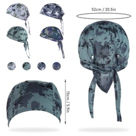 ASTER Pack of 4 Bandana Headscarf Men's Cling Cap Hijab Skull Cycling Cap UV Protection Summer Camouflage Helmet Cycling Hijab Bandana Head Scarf Women's Cycling Cap Outdoor Activities, camouflage